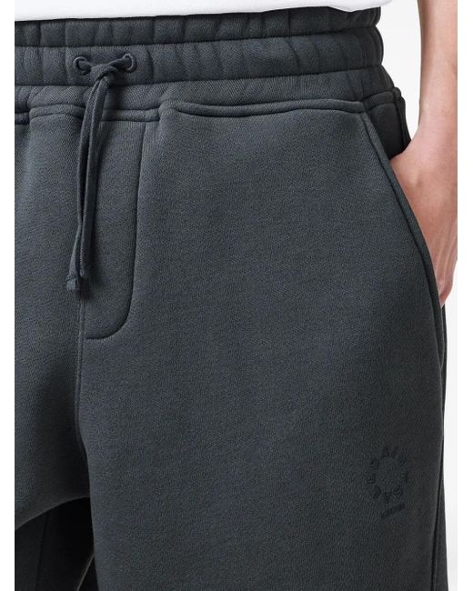 AllSaints Blue Logo-Embroidered Drawstring Track Shorts for men
