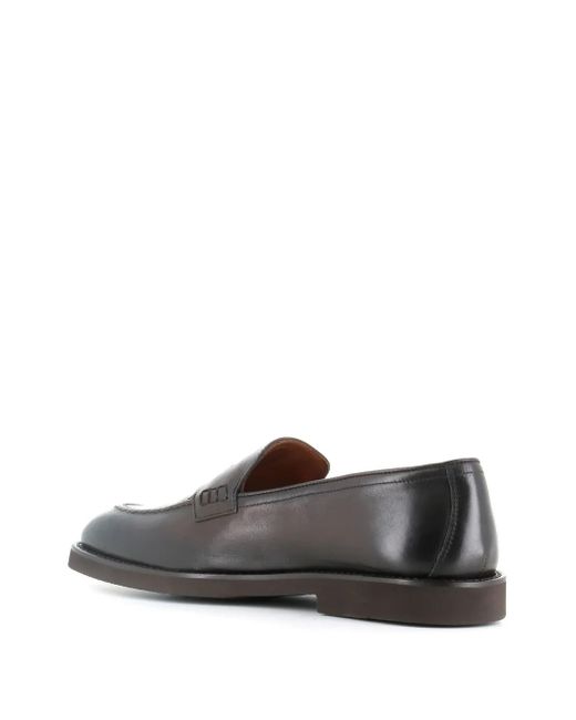 Doucal's Gray Leather Loafers for men