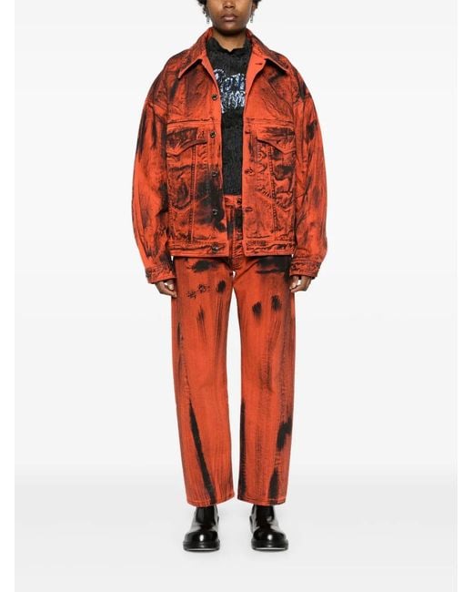 Etudes Studio Orange Veste Shadow Denim Paint