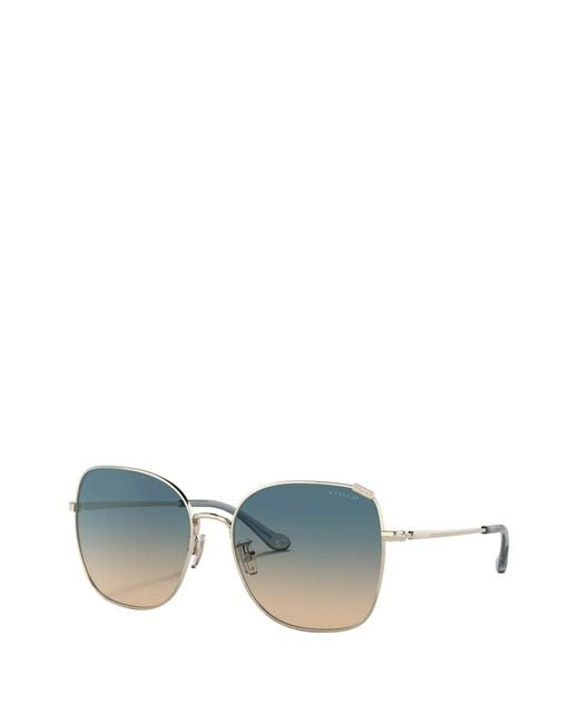 COACH Blue Square-Frame Gradient Sunglasses