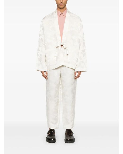 Uma Wang White Patrick Trousers for men
