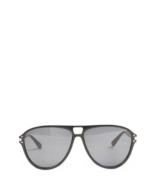 Amiri Gray Logo-Plaque Pilot-Frame Sunglasses for men