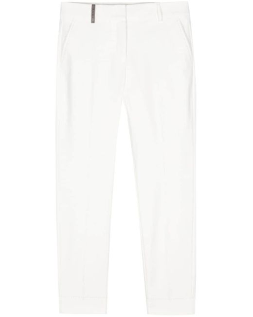 Peserico White Pressed-crease Trousers