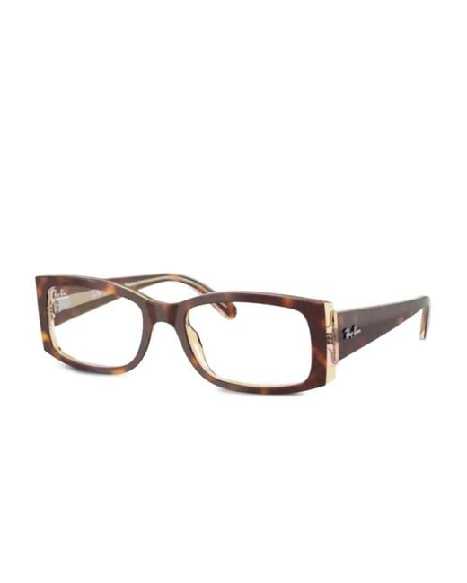 Ray-Ban Brown Brille Mit Eckigem Gestell