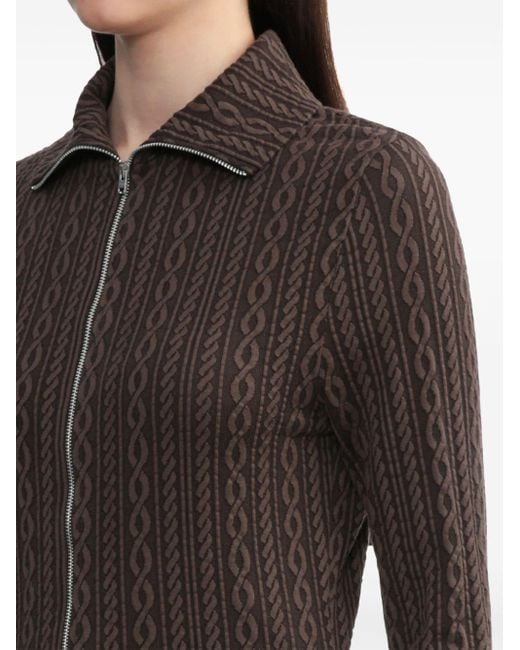 Our Legacy Brown Patterned-jacquard Cardigan