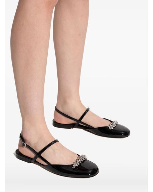 Jimmy Choo White Crystal-Embellished Slingback Pumps