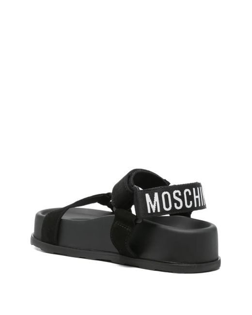 Moschino Black Platform Strap Sandals