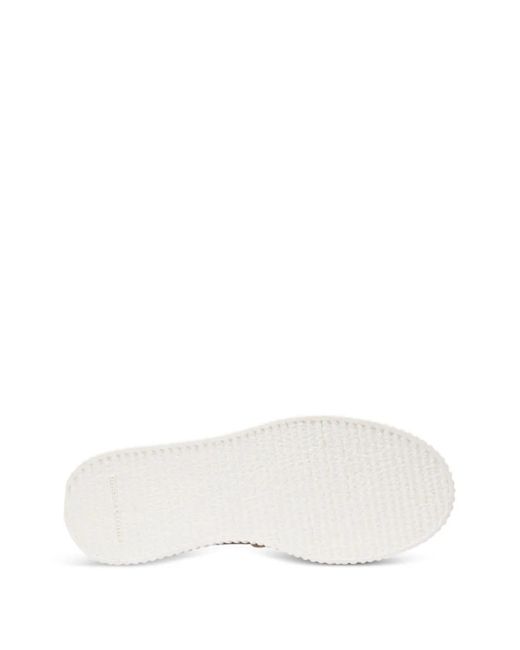 Officine Creative White Lace-Up Platform Sneakers