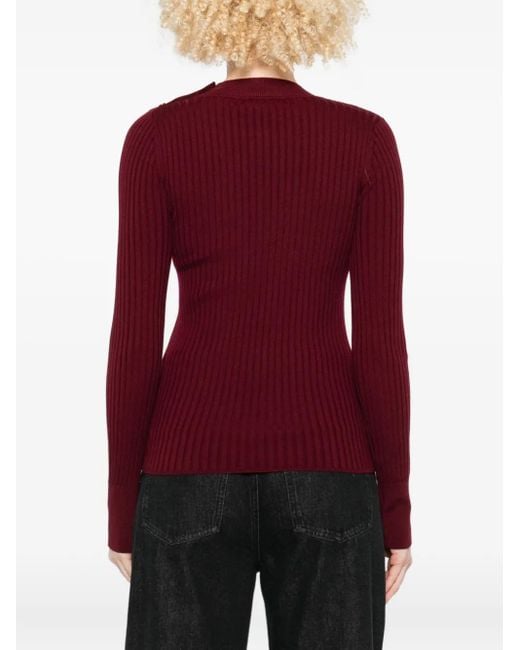 Forte_forte Purple Ribbed-Knit Top
