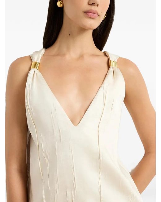 Brandon Maxwell White Débardeur À Design Plissé Et Effet Froissé