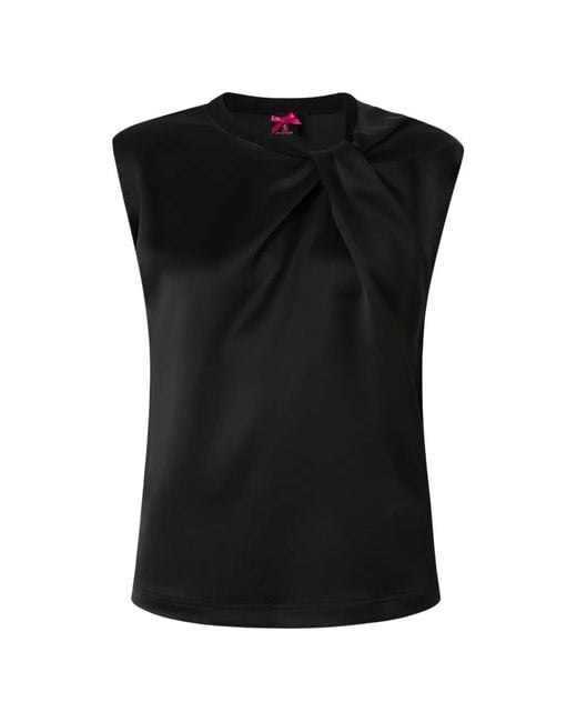 Pinko Black Sleeveless Satin Blouse