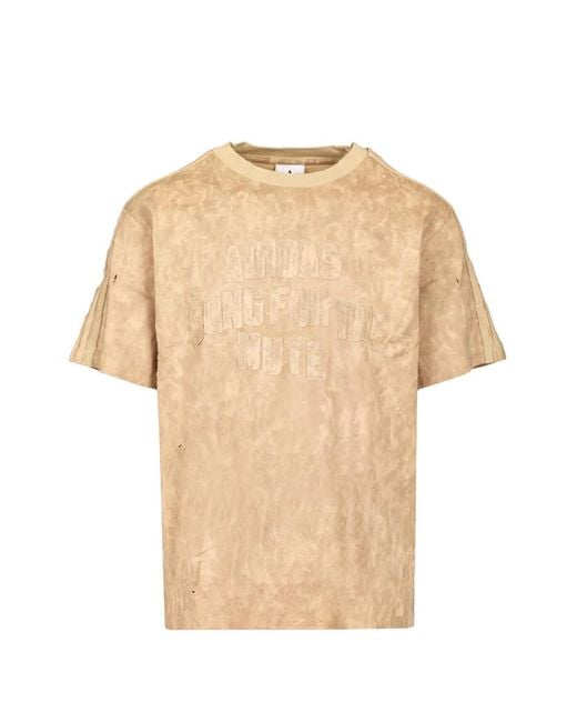 Song For The Mute Natural X Adidas Logo-Appliqué Distressed T-Shirt
