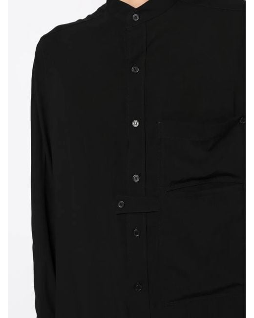 Yohji Yamamoto Black Oversized Long-Sleeve Shirt for men