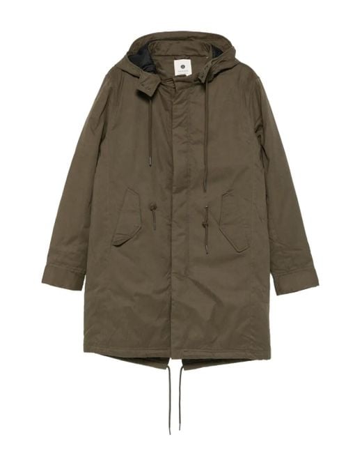 Chaqueta con capucha y cordones en el dobladillo Anerkjendt de hombre de color Green