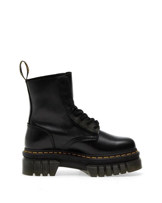 Dr. Martens Black Bottes À Coutures Contrastantes Et Plateforme