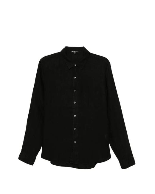 James Perse Black Chemise En Lin for men