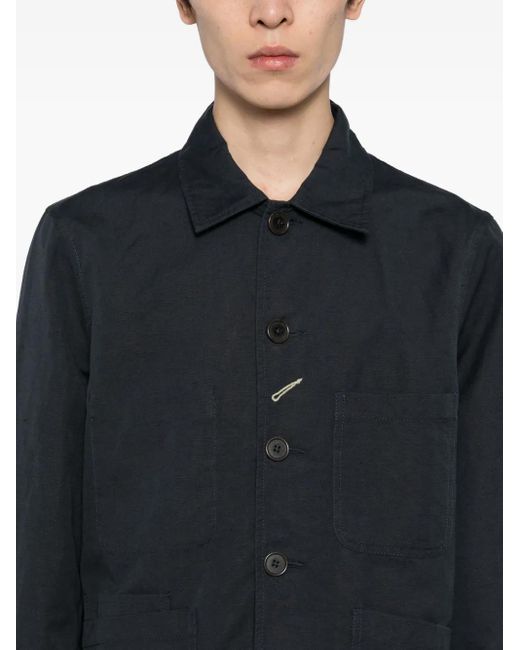 Universal Works Black Bakers Linen Jacket for men
