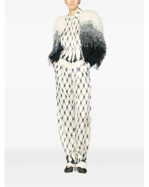 Genny Gray Ombre Fringed Cardigan