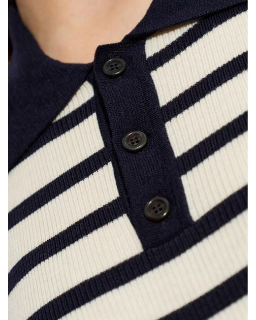 DSquared² Black Striped Long-Sleeve Polo Shirt