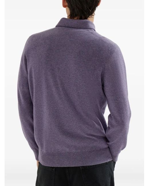 メンズ Brunello Cucinelli カシミア ポロシャツ Purple