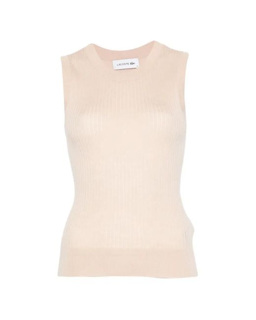 Lacoste Natural Ribbed Tank Top