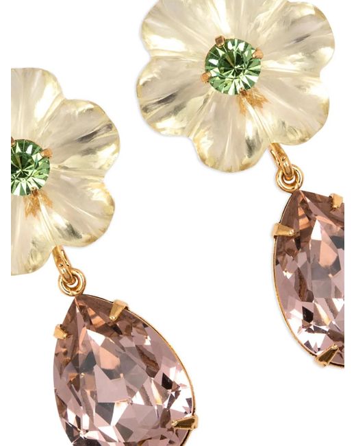 Jennifer Behr Metallic Juna Flower-Drop Earrings