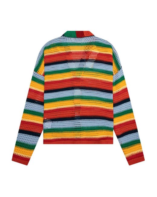 Marni Red X No Vacancy Inn Striped Crochet Cardigan for men