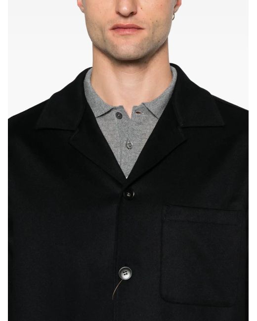 Canali Black Patch-Pocket Button-Down Jacket for men