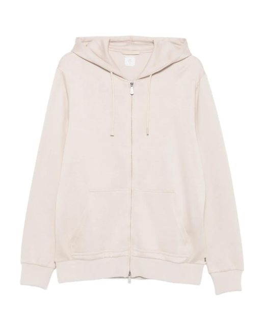 Eleventy White Zip-Up Hoodie for men