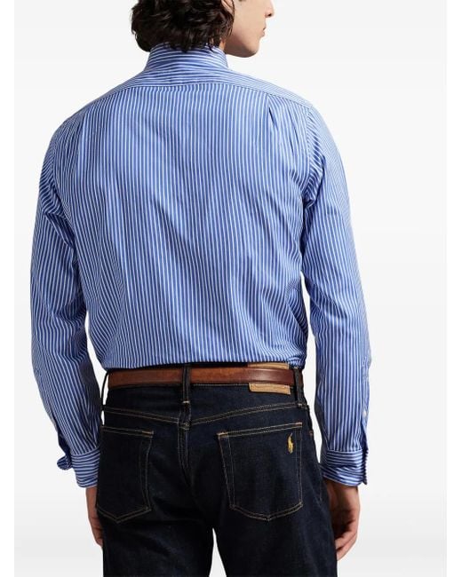 Polo Ralph Lauren Striped Long-Sleeve Shirt in Blue for Men | Lyst UK