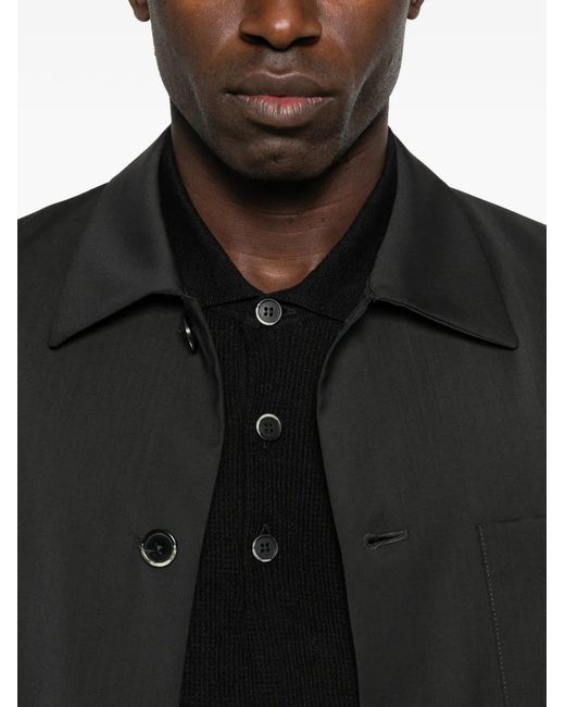 Barena Black Long-Sleeve Polo Shirt for men