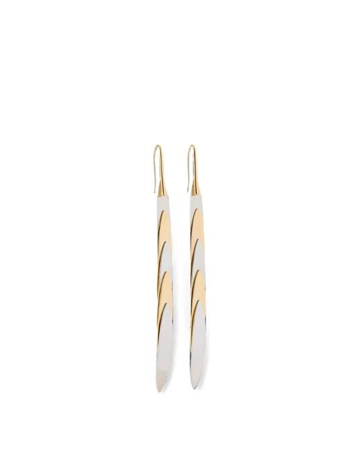 Jennifer Fisher Metallic Long Feather Drop Earrings