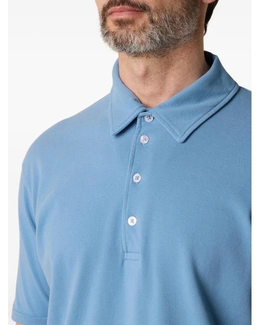 Brooks Brothers Blue Washed Cotton-Pique Polo Shirt for men