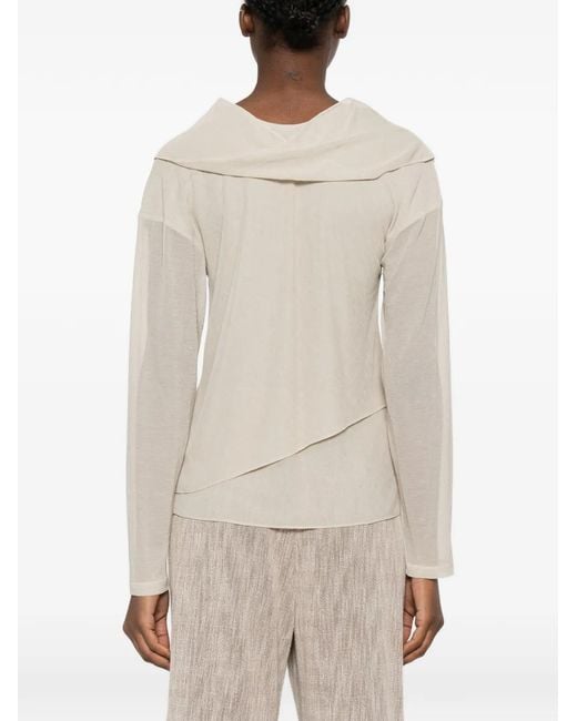 Giorgio Armani White Draped Layered Blouse