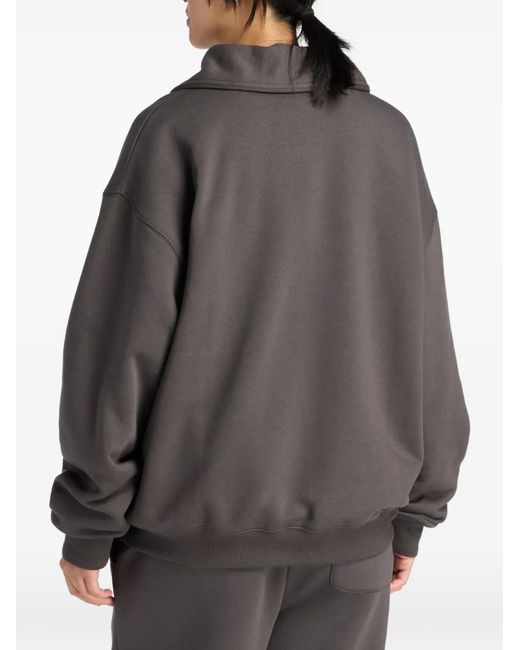 New Balance Gray Sweat Brodé Trackside À Col Zippé