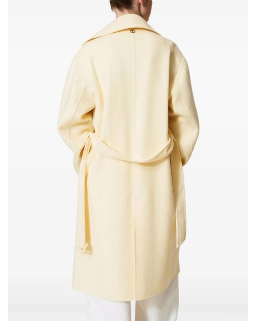 Twinset Natural Double-Breasted Coat