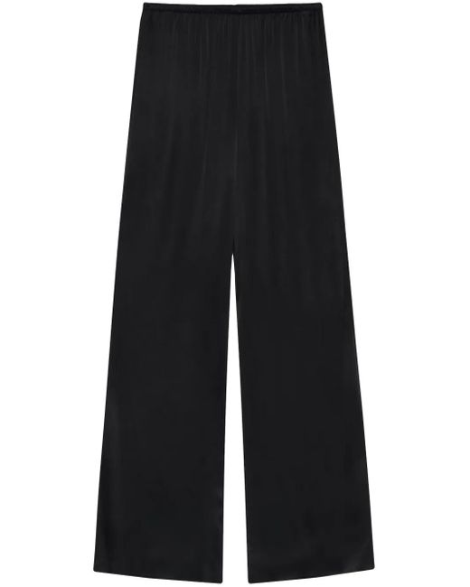Anine Bing Black Aden High-Waisted Wide-Leg Trousers