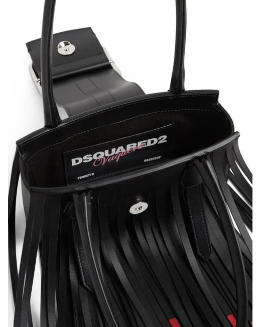 DSquared² Black Slogan-Print Shoulder Bag