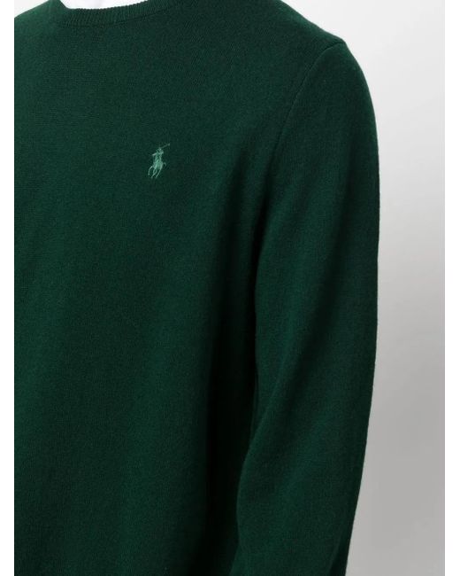 Polo Ralph Lauren Green Crew-Neck Wool Sweater for men