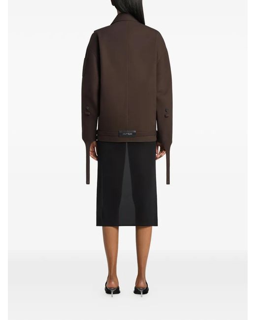 Courreges Brown Asymmetric Trench Coat