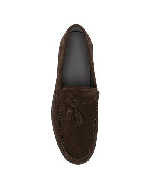 Corneliani White Tassel Leather Loafers for men