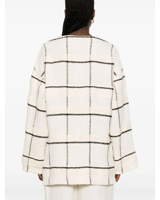 Túnica a cuadros Totême  de color White