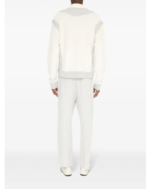 Maison Margiela White Textured-Finish Polo Shirt for men