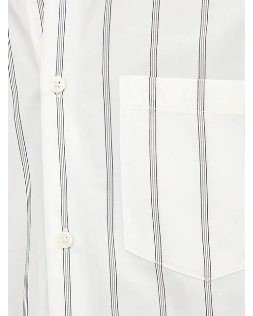 Marc O' Polo White Striped Patch-Pocket Shirt for men