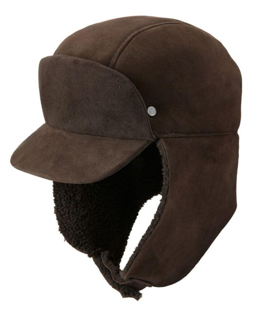 Maison Michel Agatha Shearling Aviator Hat in Brown | Lyst UK