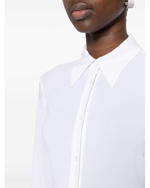 Pinko White Fitted Long-sleeve Shirt