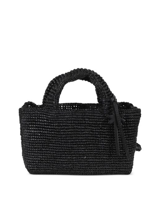 Manebí Black Woven-Design Tote Bag