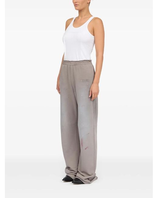 MM6 by Maison Margiela Gray Paint-Splatter Track Pants