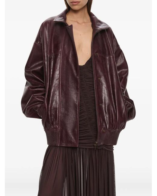 Christopher Esber Red Devon Leather Bomber Jacket