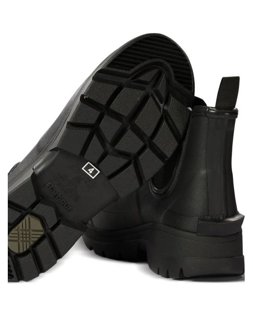 Barbour Black Nimbus Logo-Patch Rain Boots
